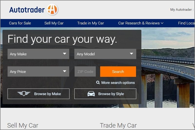 Autotrader.com skärmdump